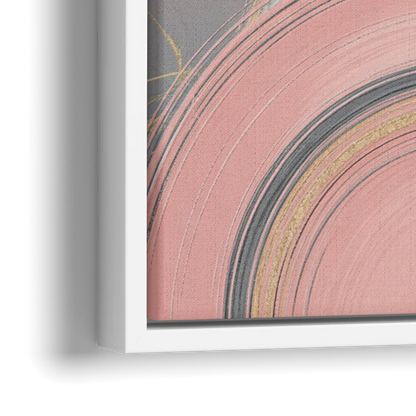 Luxurious Elegance Pink and Grey Abstract - Close-Up White Frame Canvas