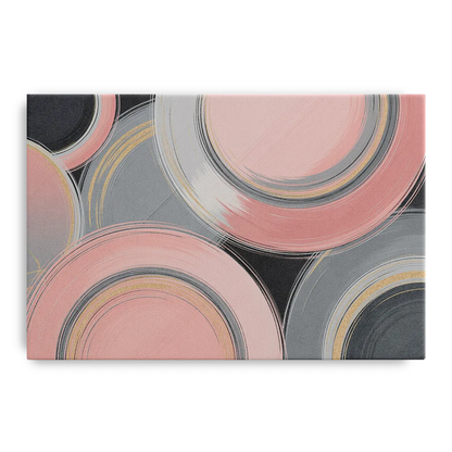 Luxurious Elegance Pink and Grey Abstract Front - Canvas Wall Art