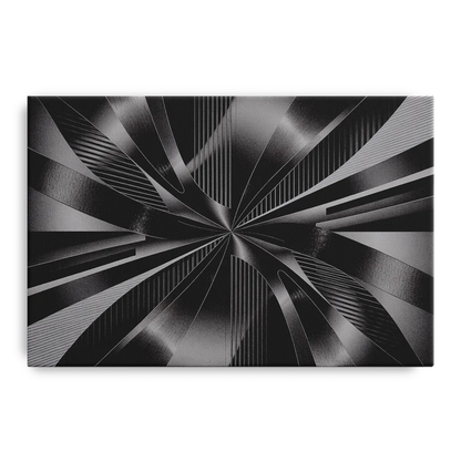 Luxurious Fluidity Black and Grey Abstract - Canvas Wall Art