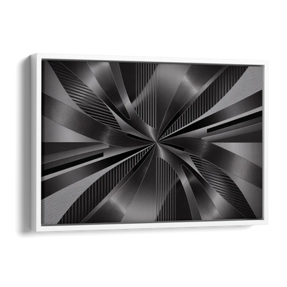 Luxurious Fluidity Black and Grey Abstract Side - White Canvas Wall Art