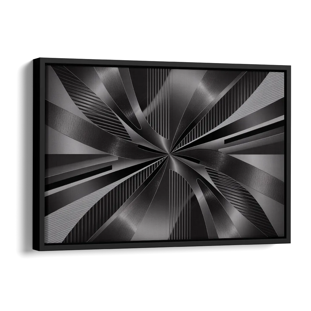Luxurious Fluidity Black and Grey Abstract Side - Black Canvas Wall Art