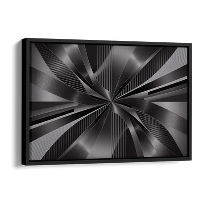 Luxurious Fluidity Black and Grey Abstract Side - Black Canvas Wall Art