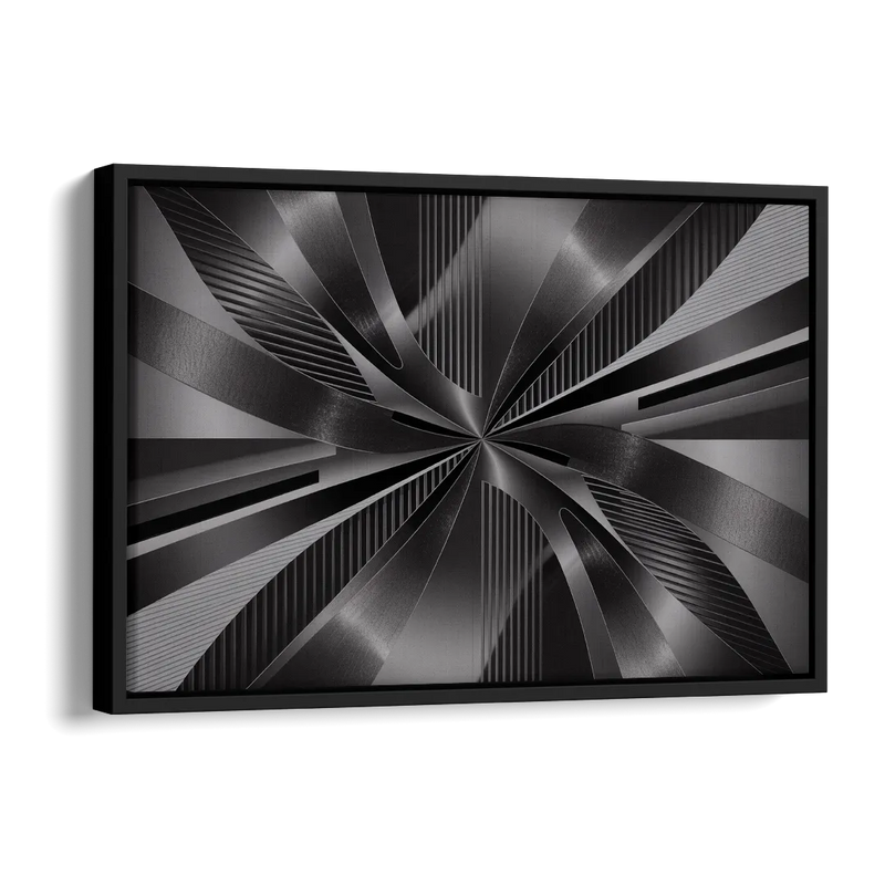 Luxurious Fluidity Black and Grey Abstract Side - Black Canvas Wall Art