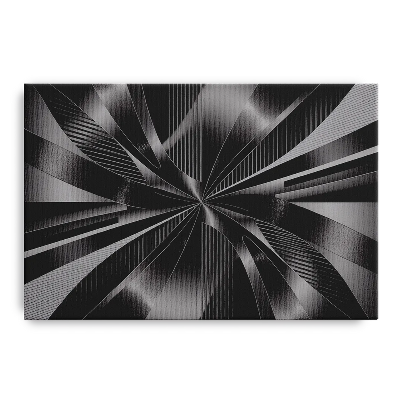 Luxurious Fluidity Black and Grey Abstract Front - Canvas Wall Art