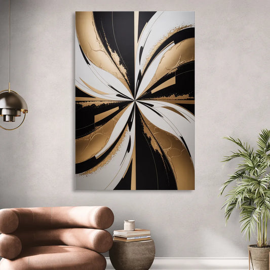 Luxurious Geometric Elegance Living Room - Canvas Wall Art