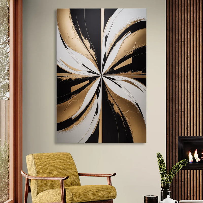 Luxurious Geometric Elegance Sitting Room - Canvas Wall Art