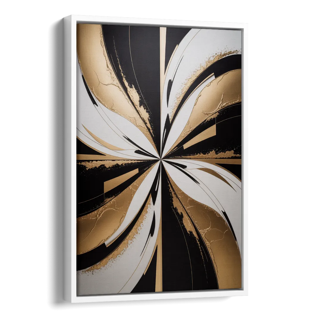 Luxurious Geometric Elegance Side - White Canvas Wall Art