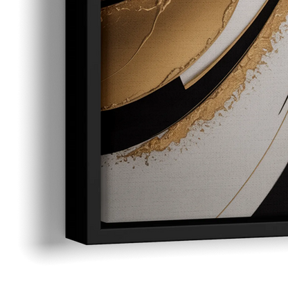 Luxurious Geometric Elegance - Close-Up Black Frame Canvas