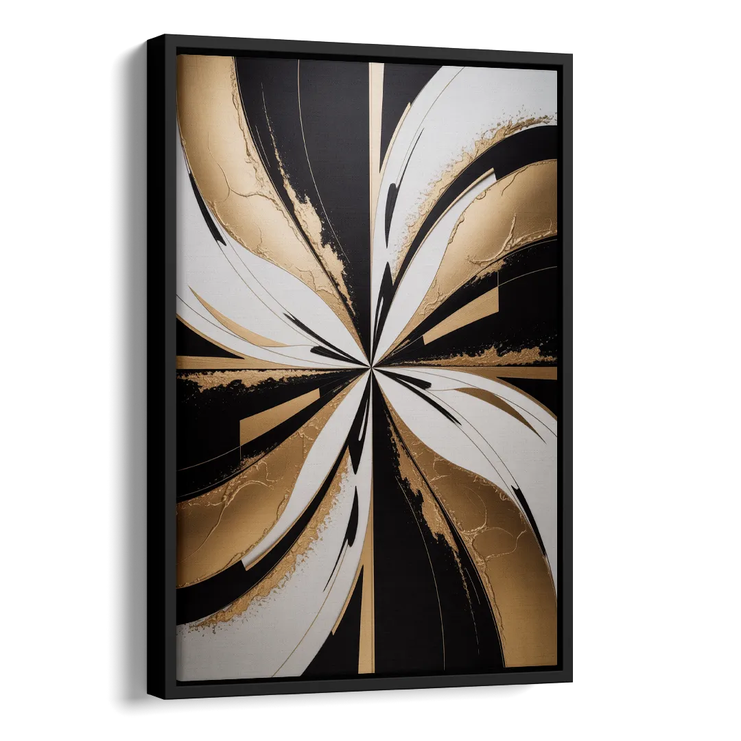 Luxurious Geometric Elegance Side - Black Canvas Wall Art
