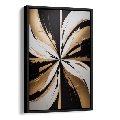 Luxurious Geometric Elegance Side - Black Canvas Wall Art
