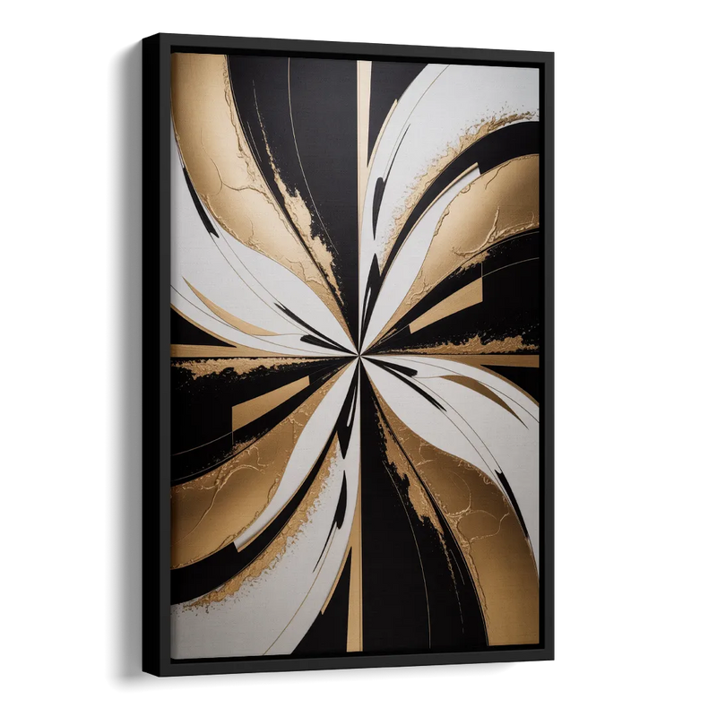 Luxurious Geometric Elegance Side - Black Canvas Wall Art
