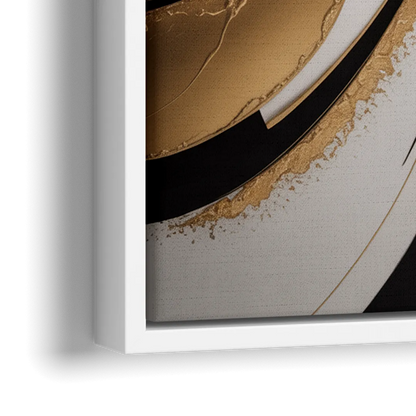 Luxurious Geometric Elegance - Close-Up White Frame Canvas
