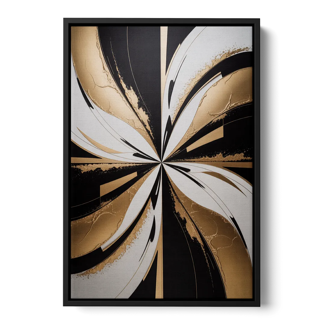 Luxurious Geometric Elegance Front - Black Canvas Wall Art