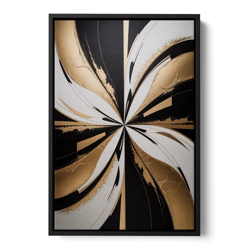 Luxurious Geometric Elegance Front - Black Canvas Wall Art