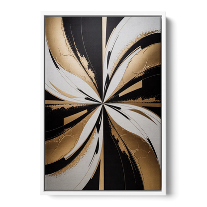 Luxurious Geometric Elegance - White Frame Canvas