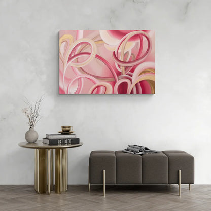 Luxurious Interwoven Pink Abstract - Canvas Wall Art Living Room