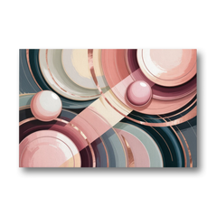 Luxurious Rhythms in Pink and Grey Abstract - Canvas Wall Art - Front
