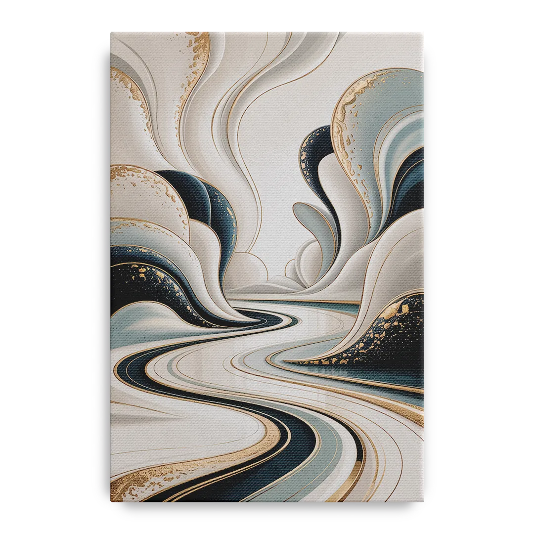 Luxurious Serenity White Abstract Front - Canvas Wall Art