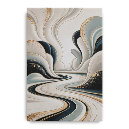Luxurious Serenity White Abstract Front - Canvas Wall Art