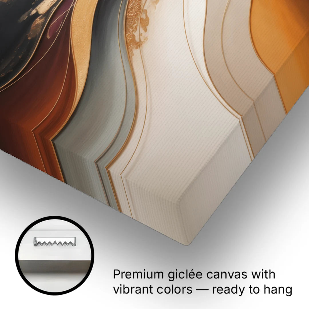 Luxuriously Textured Brown Abstract - Canvas Wall Art - Gallery Wrap Corner