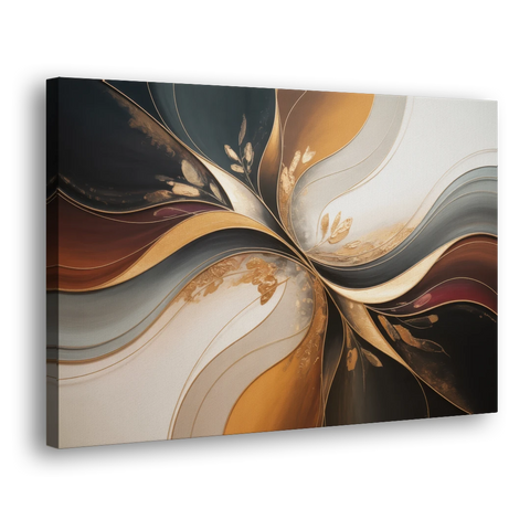 Luxuriously Textured Brown Abstract - Canvas Wall Art - Side