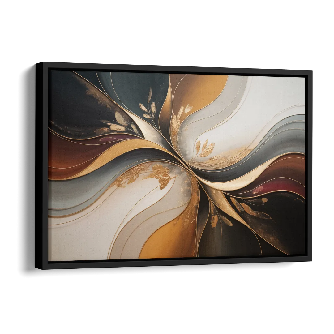 Luxuriously Textured Brown Abstract Side - Black Canvas Wall Art
