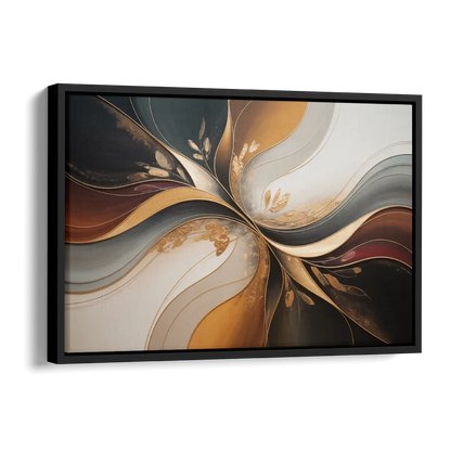 Luxuriously Textured Brown Abstract Side - Black Canvas Wall Art