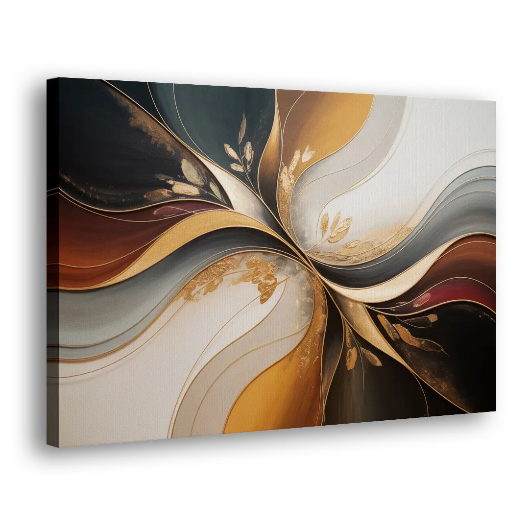 Luxuriously Textured Brown Abstract Side - Canvas Wall Art