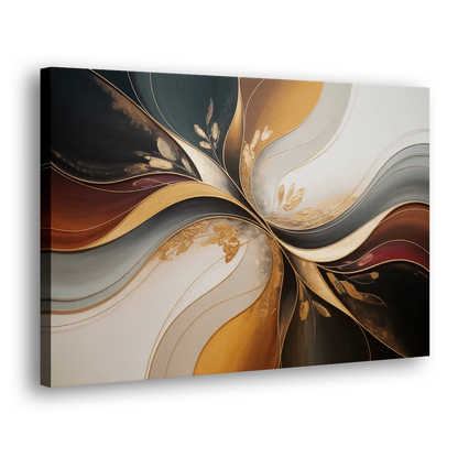 Luxuriously Textured Brown Abstract Side - Canvas Wall Art
