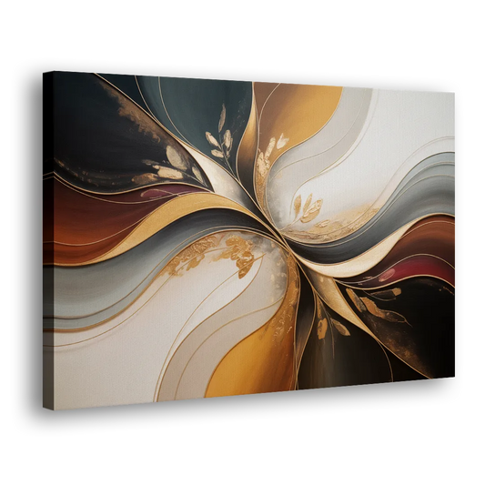 Luxuriously Textured Brown Abstract Side - Canvas Wall Art