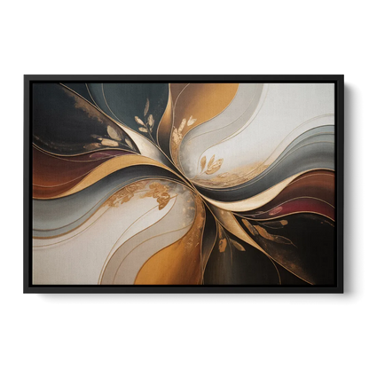 Luxuriously Textured Brown Abstract Front - Black Canvas Wall Art