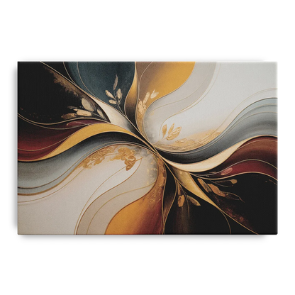 Luxuriously Textured Brown Abstract Front - Canvas Wall Art
