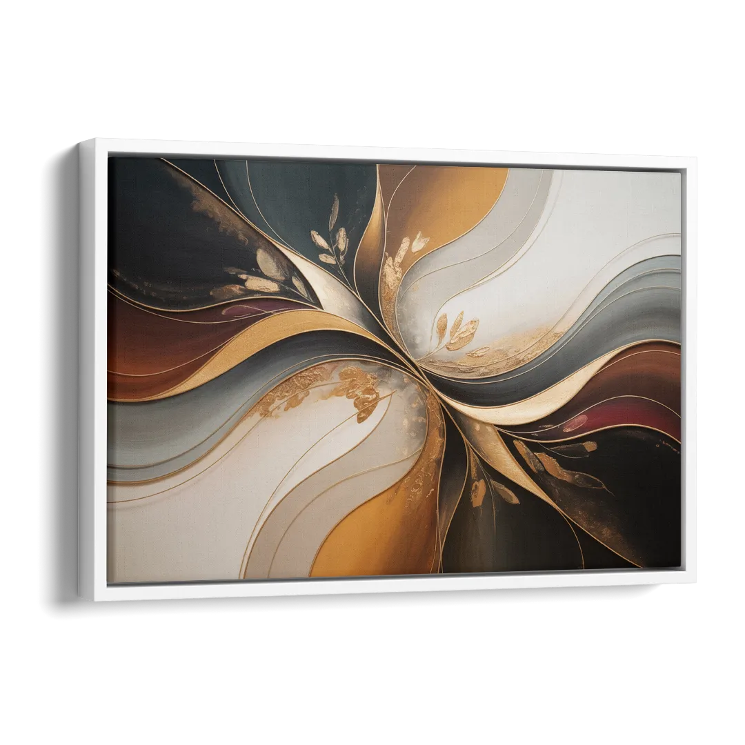 Luxuriously Textured Brown Abstract Side - White Canvas Wall Art