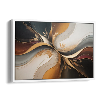 Luxuriously Textured Brown Abstract Side - White Canvas Wall Art