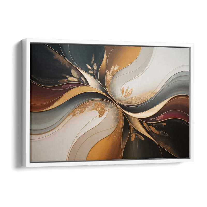 Luxuriously Textured Brown Abstract Side - White Canvas Wall Art