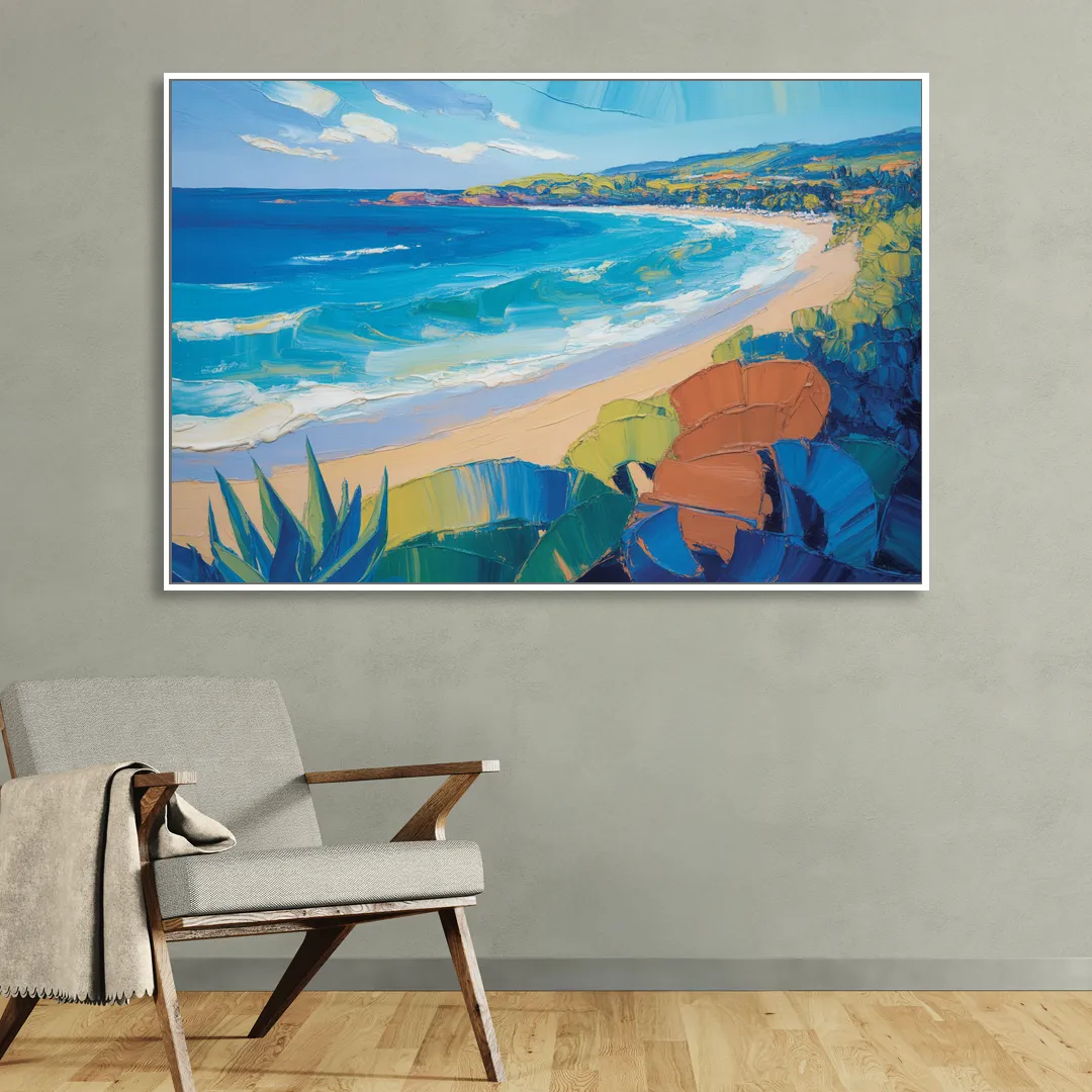 Luxury Punta Mita Bay Living Room - White Canvas Wall Art