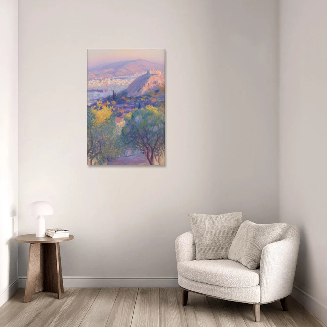 Lycabettus Hill View - Canvas Wall Art - Sofa - 24x36