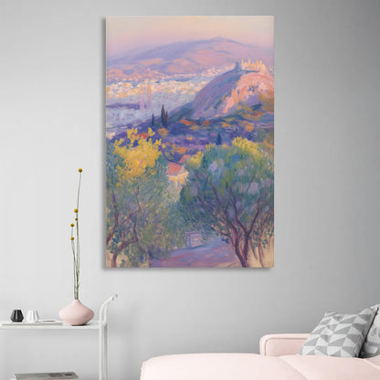 Lycabettus Hill View Sitting Room - Canvas Wall Art
