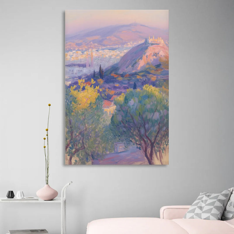 Lycabettus Hill View Sitting Room - Canvas Wall Art