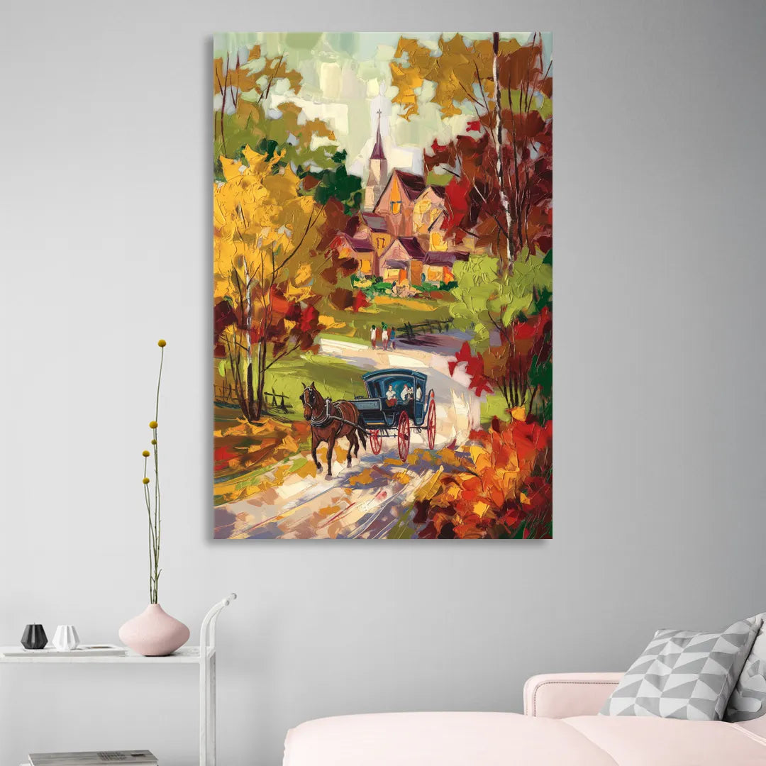Mackinac Island Autumn Foliage Sitting Room - Canvas Wall Art