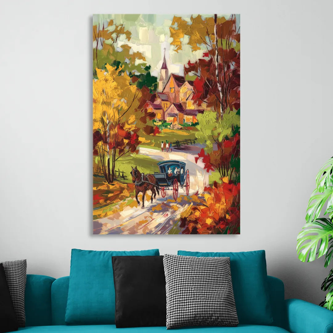 Mackinac Island Autumn Foliage Living Room - Canvas Wall Art