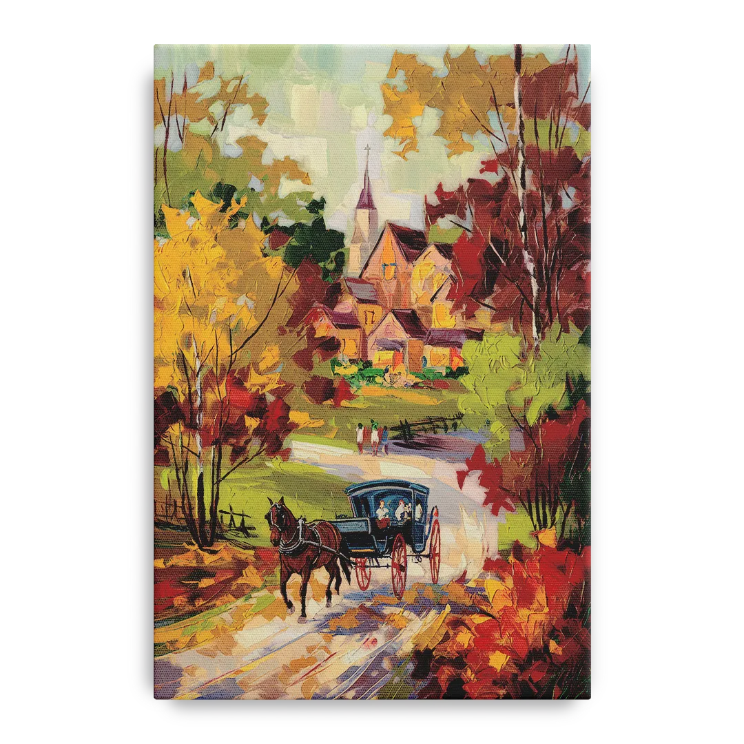 Mackinac Island Autumn Foliage Front - Canvas Wall Art