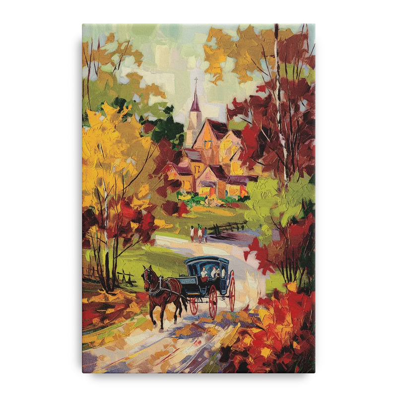 Mackinac Island Autumn Foliage Front - Canvas Wall Art