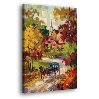 Mackinac Island Autumn Foliage Side - Canvas Wall Art