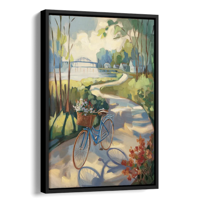 Mackinac Island Bicycle Path Side - Black Canvas Wall Art