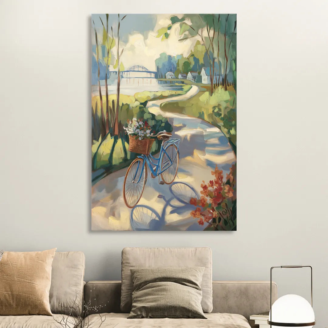 Mackinac Island Bicycle Path Sitting Room - Canvas Wall Art