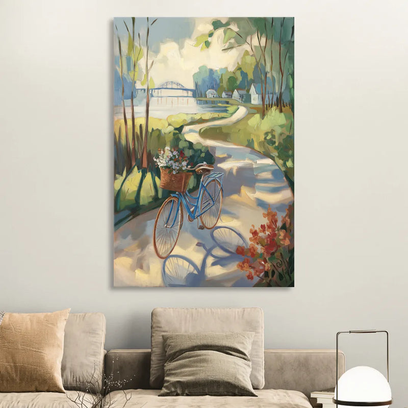 Mackinac Island Bicycle Path Sitting Room - Canvas Wall Art