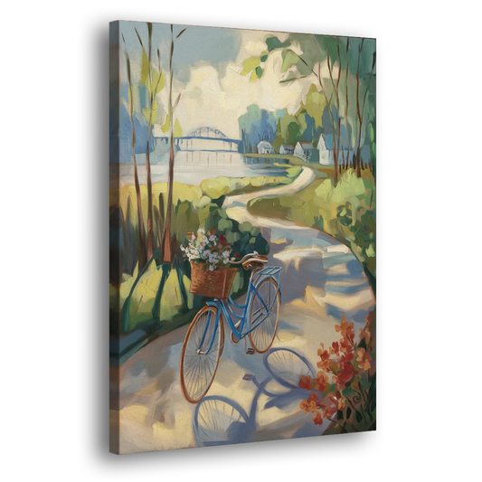 Mackinac Island Bicycle Path Side - Canvas Wall Art