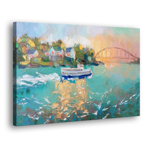 Mackinac Island Ferry Crossing - Canvas Wall Art - Side