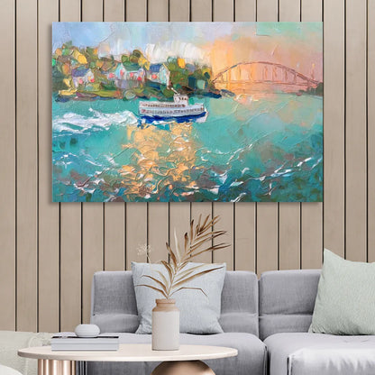 Mackinac Island Ferry Crossing Sitting Room - Canvas Wall Art